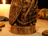 Tyr Statue, Carved Tyr Figurine, Norse Altar Statue, Pagan Decor, Scandinavian Mythology, Tyr Viking God, Custom Viking Statue, Altar Statue