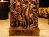 Hecate Statue, Greek Goddess Figure, Greek Statue, Wicca Goddess, Wooden Hecate, Wheel of Hecate, Pagan Altar, Greek Altar Statue