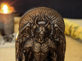 Wood Sculpture Collection-Black Lucifer Statue, Lucifer Fallen Angel Statue, Lucifer Morningstar, Leviathan, Black Occult Statue, Black Demon Statue, Pagan Figurine