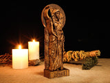 Artemis Statue, Greek Goddess Figurine, Greek Statue, Pagan Goddess, Wooden Artemis, Greek Mythology, Pagan Altar Statue, Pagan Statue