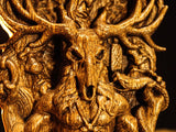 Wood Sculpture Collection-Cernunnos Statue, Horned God Figure, Forest God Figurine, Cernun Celtic God, Celtic Mythology, Celtic Statue, Pagan God Statue, Pagan Altar