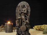 Wood Sculpture Collection-Black Azazel Statue, Black Fallen Angel Statue, Azazel Goetia Figure, Goetia Demon Statue, Black Demon Statue, The Lesser Key of Solomon