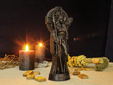 Black Morrigan Statue, Carved Morrigan Figurine, Celtic Goddess Figure, Goddess of the War, Wooden Morrigan Statue, Celtic Altar Figure