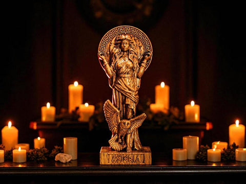 Wood Sculpture Collection-Asteria Statue, Greek Goddess Asteria, Asteria Altar Figure, Greek Goddess Figure, Greek Sculpture, Greek Altar, Greek Mythology