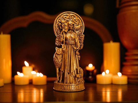Wood Sculpture Collection-Cailleach Statue, Celtic Goddess Cailleach, Cailleach Figure, Celtic Goddess Statue, Celtic Statue, Celtic Altar, Irish Mythology, Altar
