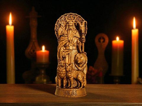 Wood Sculpture Collection-Veles Statue, Slavic God Veles, Slavic Gods Statues, Slavic Mythology, Pagan Altar Figurine, Pagan God Statue, Pagan Gift, Slavic Altar