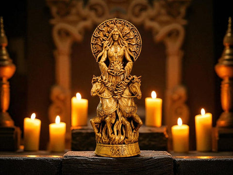 Sol Statue, Norse Goddess Sol, Sol Altar Figure, Sunna Goddess Figure, Pagan Altar, Asatru, Norse Mythology, Pagan Statue, Norse Gift