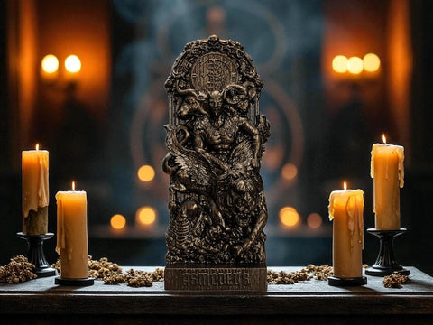 Black Asmodeus Statue, Goetia Demon Figure, Occult Statue, Demon Statue, Demonology, Satan Statue, Carved Pagan Decor, Pagan Altar