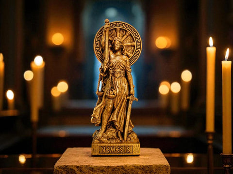 Nemesis Statue, Greek Goddess Nemesis, Nemesis Wooden Sculpture, Greek Statue, Greek Mythology, Pagan Figurine, Altar Statue, Custom Statue