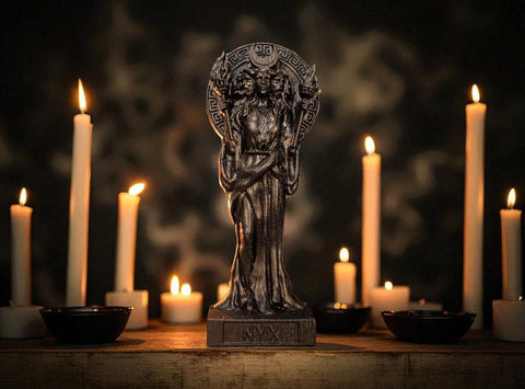 Wood Sculpture Collection-Black Nyx Statue, Greek Goddess of the Moon, Black Goddess Figure, Nyx Goddess Figure, Greek Altar Statue, Greek Mythology, Moon Goddess