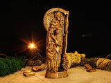 Wood Sculpture Collection-Hel Statue, Hel Norse Goddess Figure, Goddess of Death, Norse Figurine, Viking Statue, Altar Figure, Viking Gift, Norse Lover Gift