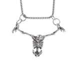 Vintage Gothic Hell Reaper Scythe Pendant Mystical Demon Necklace for Men Personality Punk Halloween Trend Jewelry