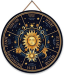 Wheel of the Year Wooden Wall Plaque - Witch Pagan Wiccan Sabbat Decor