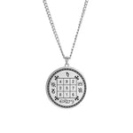 Dawapara Religious Solomon Necklace Magic Square Talisman Pendants Protection Wealth Amulet Stainless Steel Jewelry
