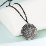 Vintage Talisman Tetragrammaton Pentagram of Solomon Pendant Wicca Necklace Gift