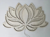 Wooden Carved LED Mandala Lotus Lamp – Wall Hanging Night Light for Yoga Room & Bedroom | Home Decor Art Statue