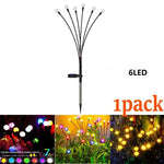 2pcs6/8/10 Lights Solar Lawn Lamp Garden Lamp, LED Wind-driven Firefly Ground Plug Lamp, Garden Ramadan Decoration Festival Lamp