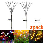 2pcs6/8/10 Lights Solar Lawn Lamp Garden Lamp, LED Wind-driven Firefly Ground Plug Lamp, Garden Ramadan Decoration Festival Lamp