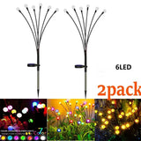 2pcs6/8/10 Lights Solar Lawn Lamp Garden Lamp, LED Wind-driven Firefly Ground Plug Lamp, Garden Ramadan Decoration Festival Lamp