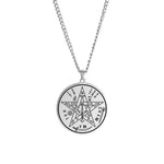 Dawapara Religious Solomon Necklace Magic Square Talisman Pendants Protection Wealth Amulet Stainless Steel Jewelry