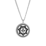 Dawapara Religious Solomon Necklace Magic Square Talisman Pendants Protection Wealth Amulet Stainless Steel Jewelry