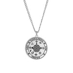 Dawapara Religious Solomon Necklace Magic Square Talisman Pendants Protection Wealth Amulet Stainless Steel Jewelry