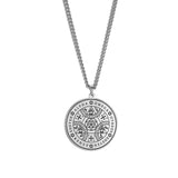 Dawapara Religious Solomon Necklace Magic Square Talisman Pendants Protection Wealth Amulet Stainless Steel Jewelry