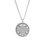 Dawapara Religious Solomon Necklace Magic Square Talisman Pendants Protection Wealth Amulet Stainless Steel Jewelry