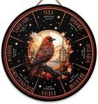 Wheel of the Year Wooden Wall Plaque - Witch Pagan Wiccan Sabbat Decor