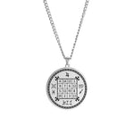 Dawapara Religious Solomon Necklace Magic Square Talisman Pendants Protection Wealth Amulet Stainless Steel Jewelry