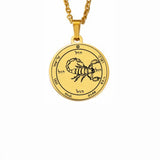 Silver Color 44 Solomon Pentacles Seal of Jupiter Mars Mercury Moon Saturn Sun Venus Talisman Pendant Stainless Steel Necklace
