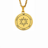 Silver Color 44 Solomon Pentacles Seal of Jupiter Mars Mercury Moon Saturn Sun Venus Talisman Pendant Stainless Steel Necklace