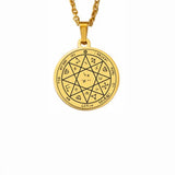 Silver Color 44 Solomon Pentacles Seal of Jupiter Mars Mercury Moon Saturn Sun Venus Talisman Pendant Stainless Steel Necklace