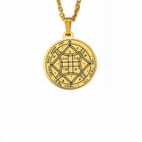 Silver Color 44 Solomon Pentacles Seal of Jupiter Mars Mercury Moon Saturn Sun Venus Talisman Pendant Stainless Steel Necklace