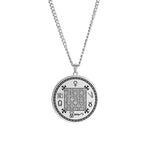 Dawapara Religious Solomon Necklace Magic Square Talisman Pendants Protection Wealth Amulet Stainless Steel Jewelry