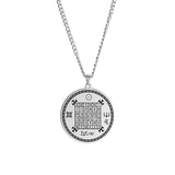 Dawapara Religious Solomon Necklace Magic Square Talisman Pendants Protection Wealth Amulet Stainless Steel Jewelry