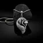 Punk Men's Wolf Head Lion Bear Fox Pure Tin Pendant Necklace Hip Hop Retro Animal Collar Chain Birthday Party Jewelry Gift