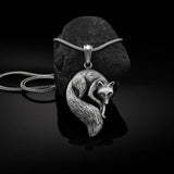 Punk Men's Wolf Head Lion Bear Fox Pure Tin Pendant Necklace Hip Hop Retro Animal Collar Chain Birthday Party Jewelry Gift
