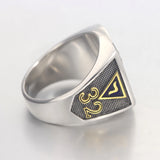 Vintage Scottish Rite Skull Crossbone 32 Degree Masonic Jewelry Sterling Silver Ring