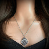 Witchcraft accessories moon phase crow necklace full moon half moon crescent moon viking jewelry pendant