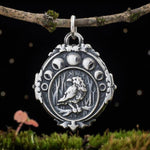 Witchcraft accessories moon phase crow necklace full moon half moon crescent moon viking jewelry pendant