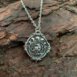 Witchcraft accessories moon phase crow necklace full moon half moon crescent moon viking jewelry pendant