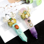 1PC Crystal Scepter Chakra Natural Quartz Crystal Point Magic Wand Stick Wicca Accessories Altar Decor Ritual Cosplay Props Gift