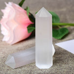 Selenite Tower Healing Stone for Meditation Crystal Healing Wand Selenite | Selenite Crystal Meditation | Selenite Tower Benefits Stones