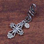 Magic Wicca~1pc Viking Spiral Hair Beads with Filigree Cross Charms for Hair Braids for Beard Hair Beads Cubic Zircon-Series
