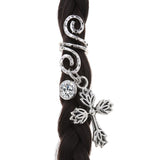 Magic Wicca~1pc Viking Spiral Hair Beads with Floral Cross Charms for Hair Braids for Beard Hair Beads Cubic Zircon-Series