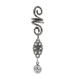 Magic Wicca~1pc Viking Spiral Hair Beads with Flowers Charms for Hair Braids for Beard Hair Beads Cubic Zircon-Series