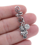 Magic Wicca~1pc Viking Spiral Hair Beads with Owl Charms for Hair Braids for Beard Hair Beads Cubic Zircon-Series