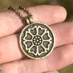 Vintage Silver Lotus Meditation Pendant Necklace Religious Amulet Jewelry For Gift