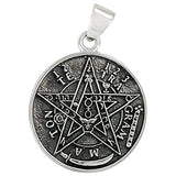Sterling Silver Tetragrammaton Pentagram Pentacle Pendant